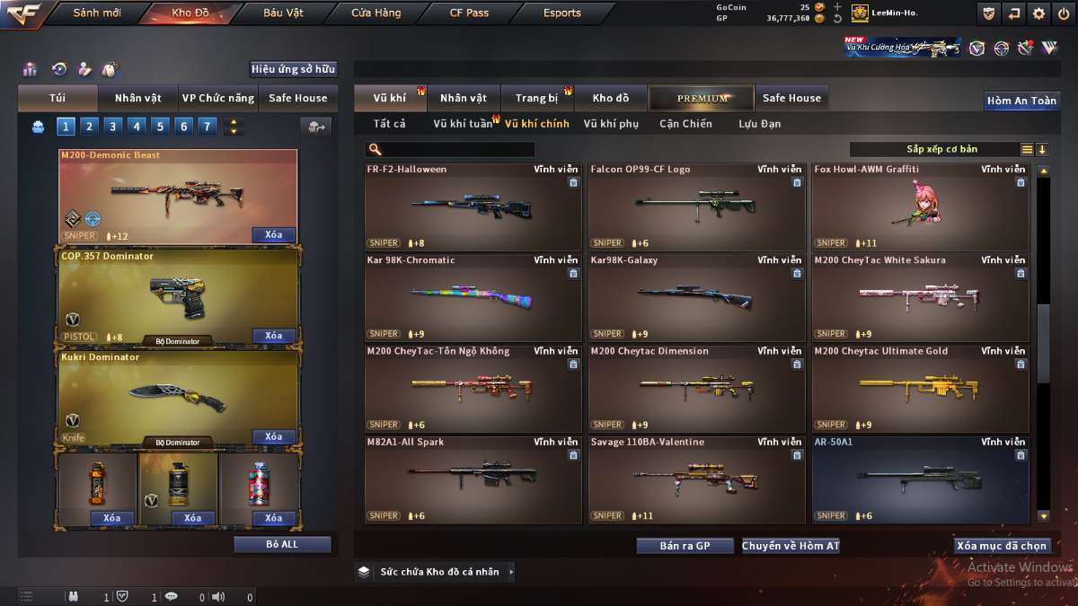 shop acc cf uy tin gia re